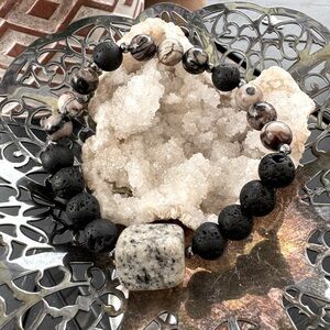 Handmade Jasper & Lava Bead Bracelet